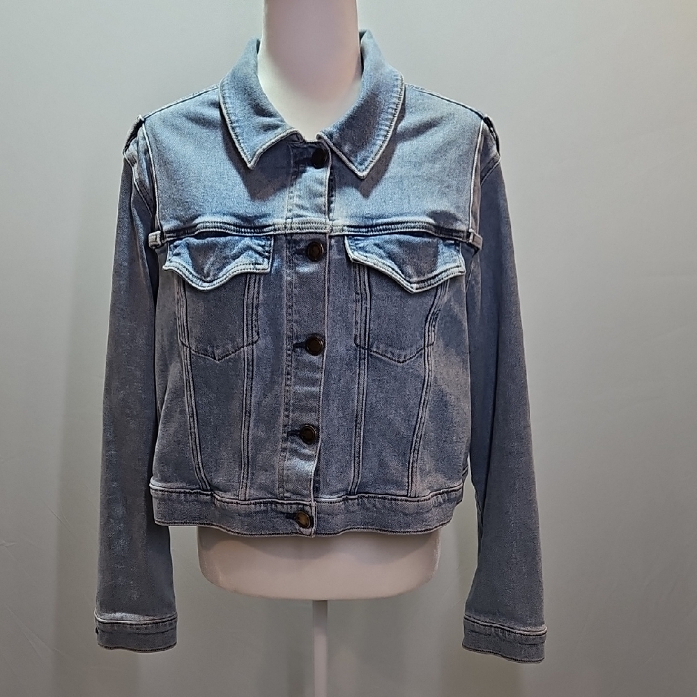 Lane Bryant Light Blue Button Jean Denim Jacket Size 18